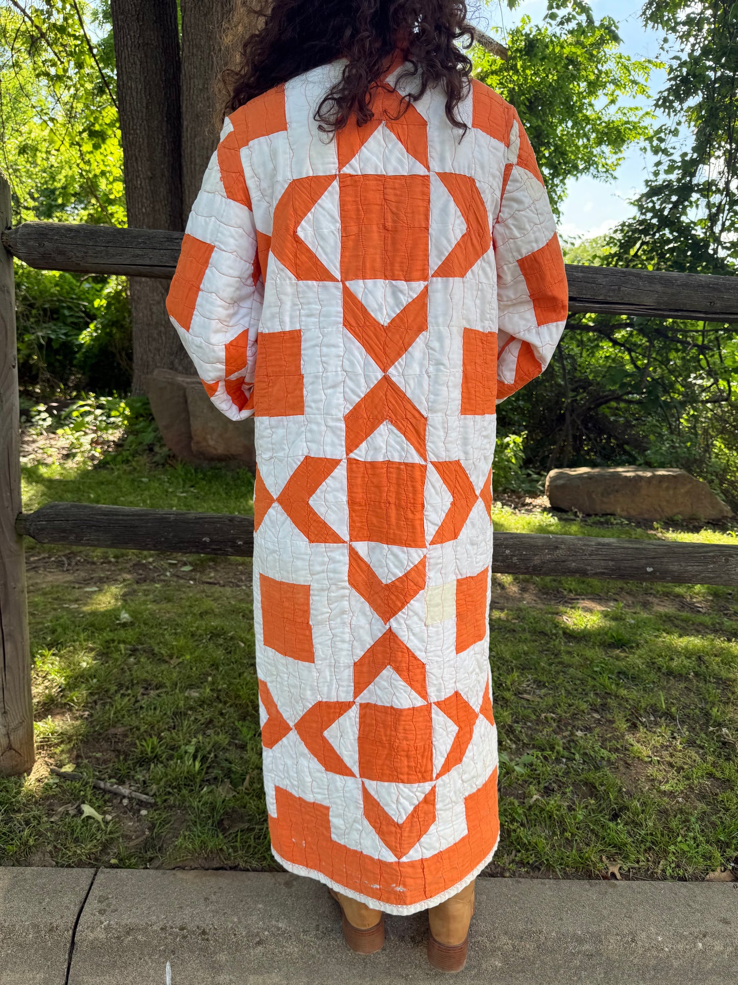 Orange + White Duster M/L