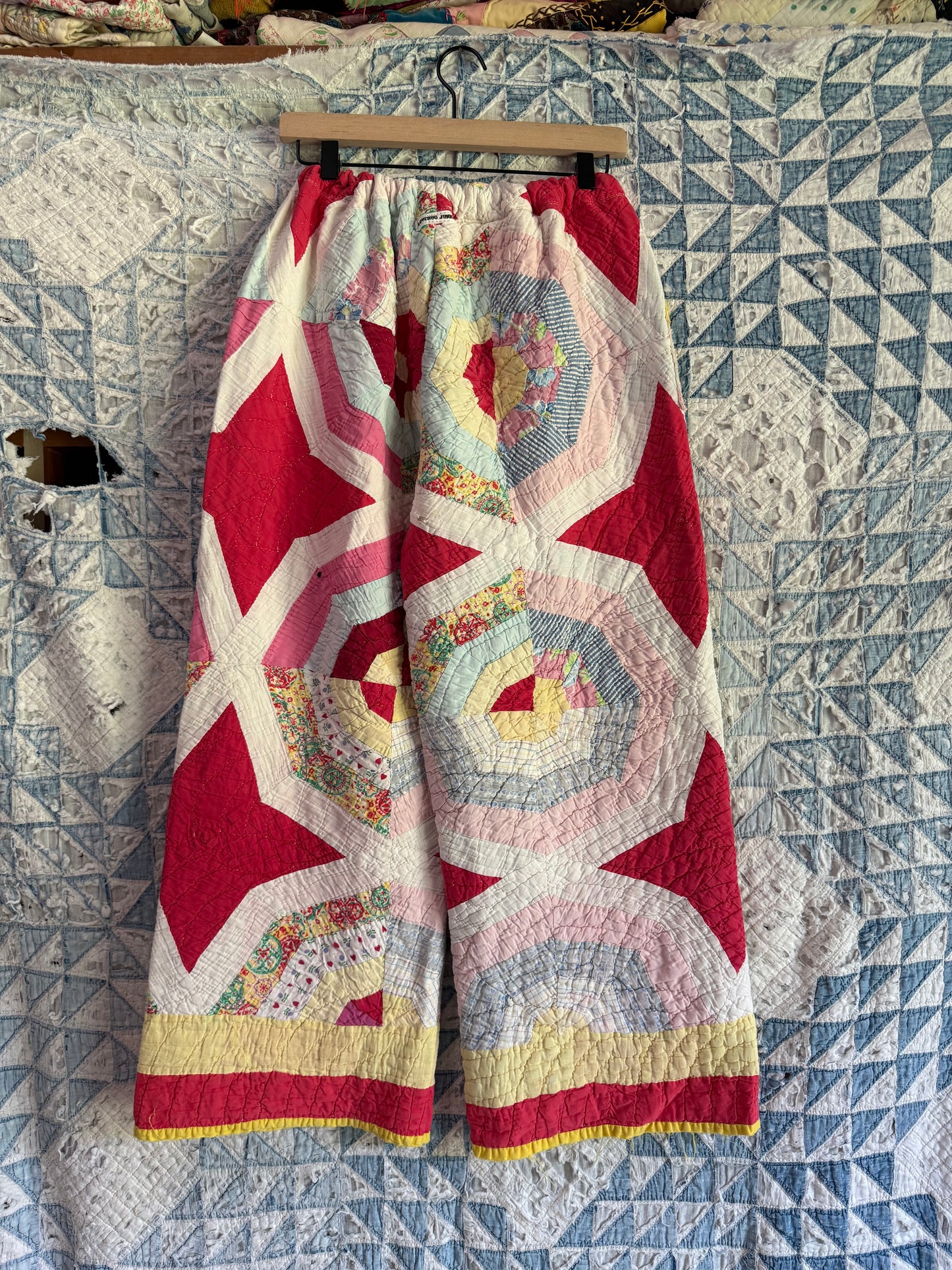 Red Patchwork Pants M/L