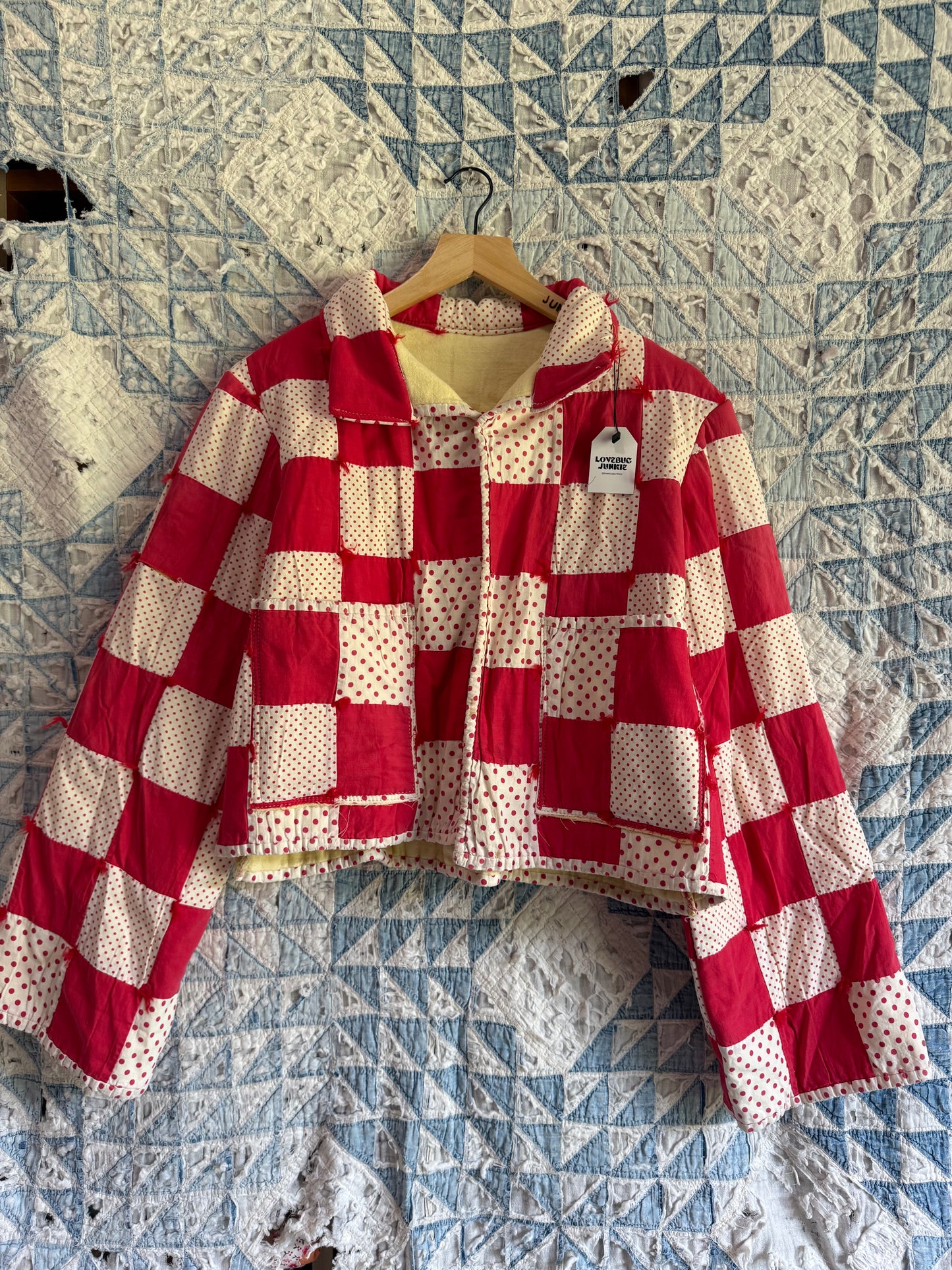 Red Polka Dot Quilt Jacket S/M