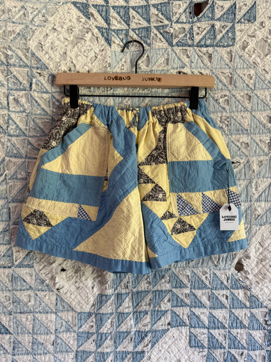 Blue + Butter Yellow Shorts