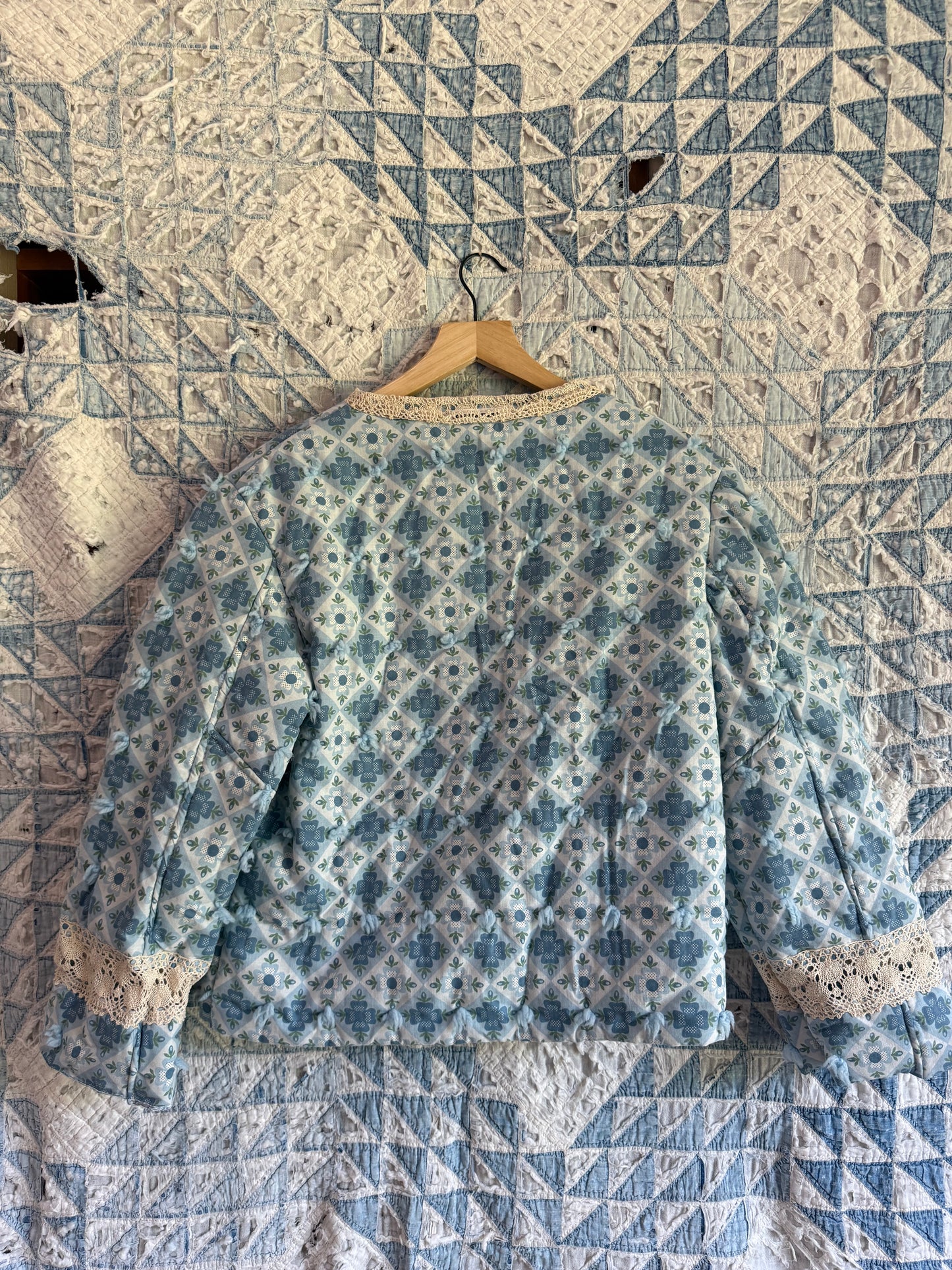Blue Lace Quilt Jacket S/M