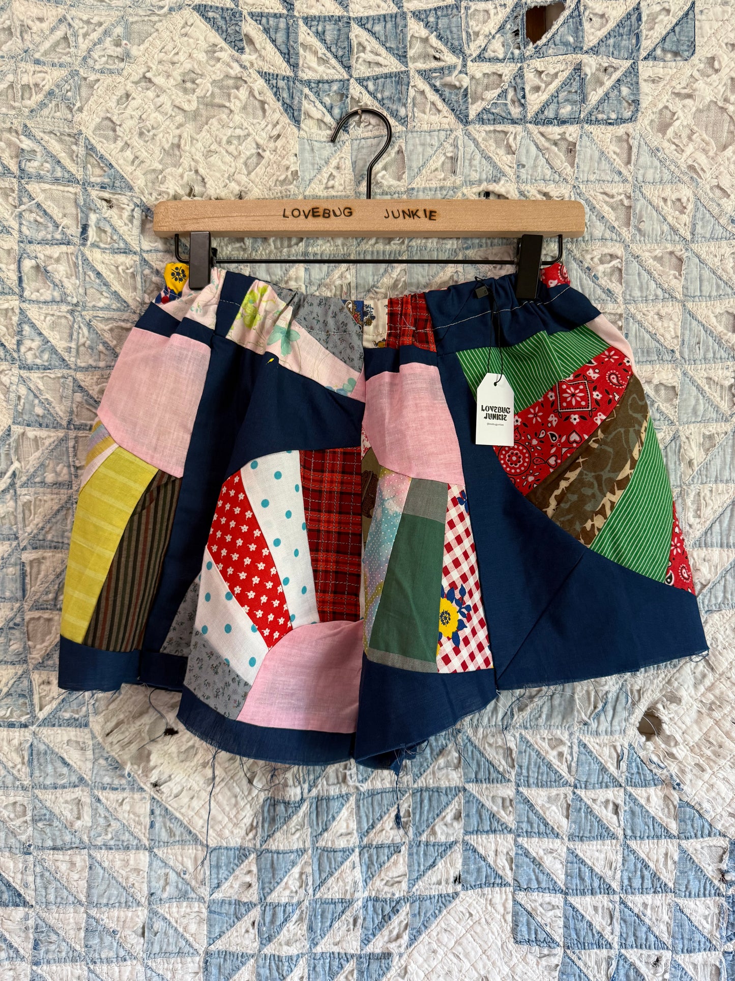 Navy Folding Fan Shorts