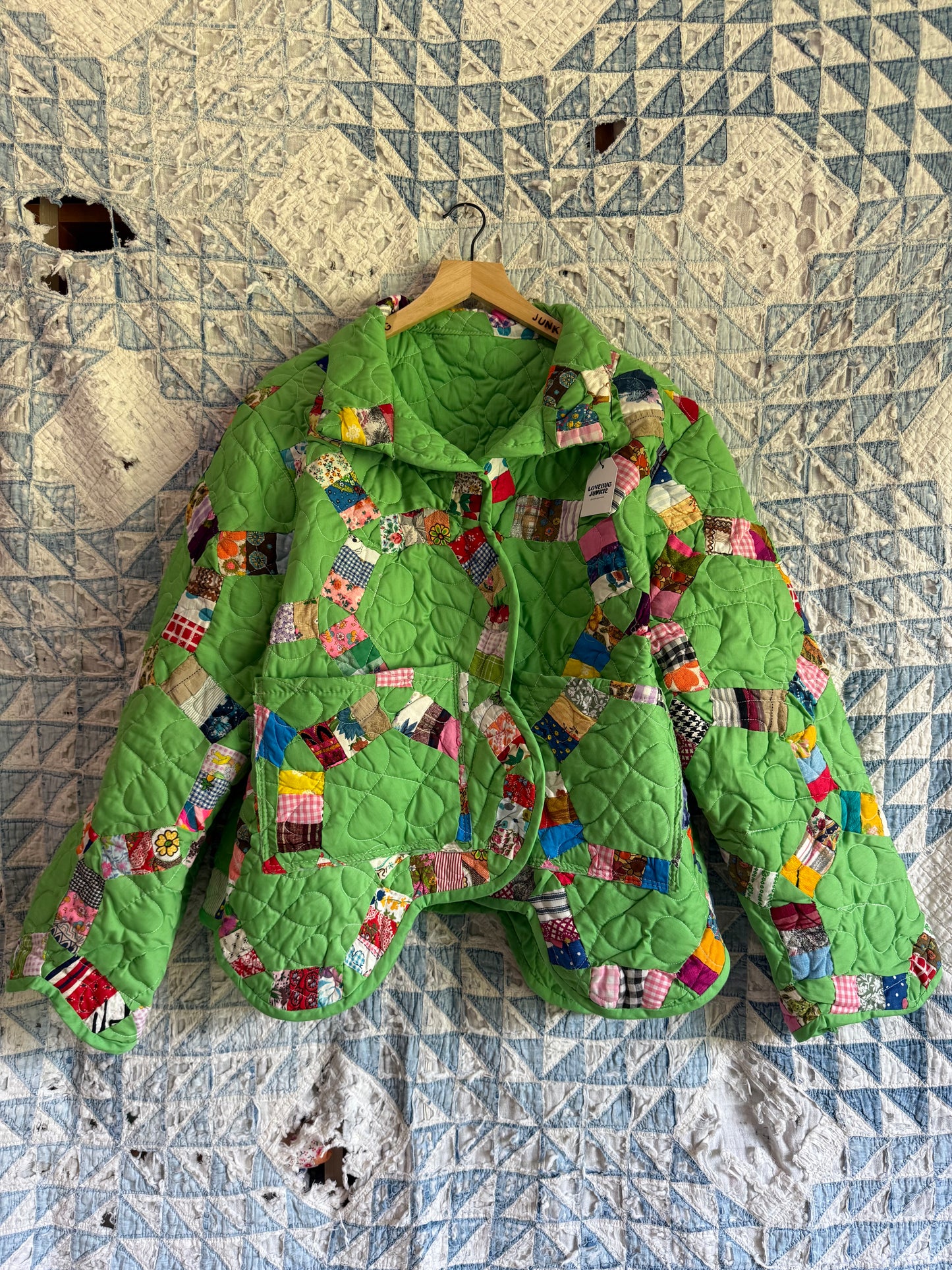 Green Honeycomb Quilt Jacket L/XL