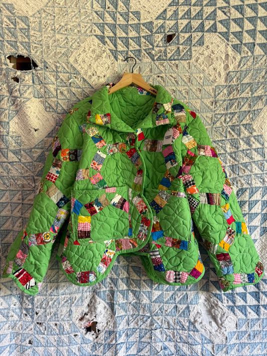 Green Honeycomb Quilt Jacket L/XL