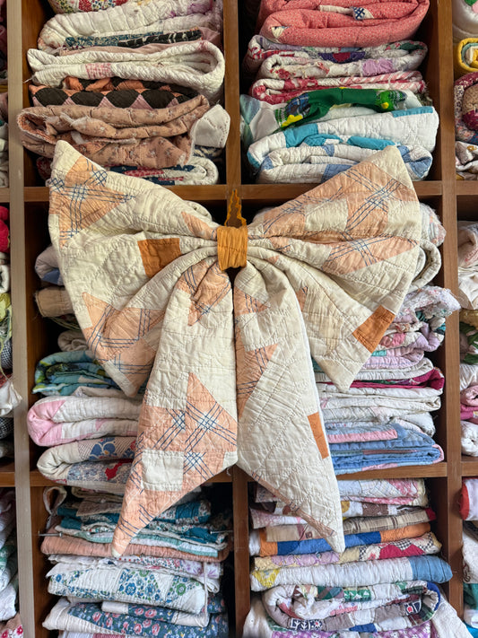 Peach+ White Bow