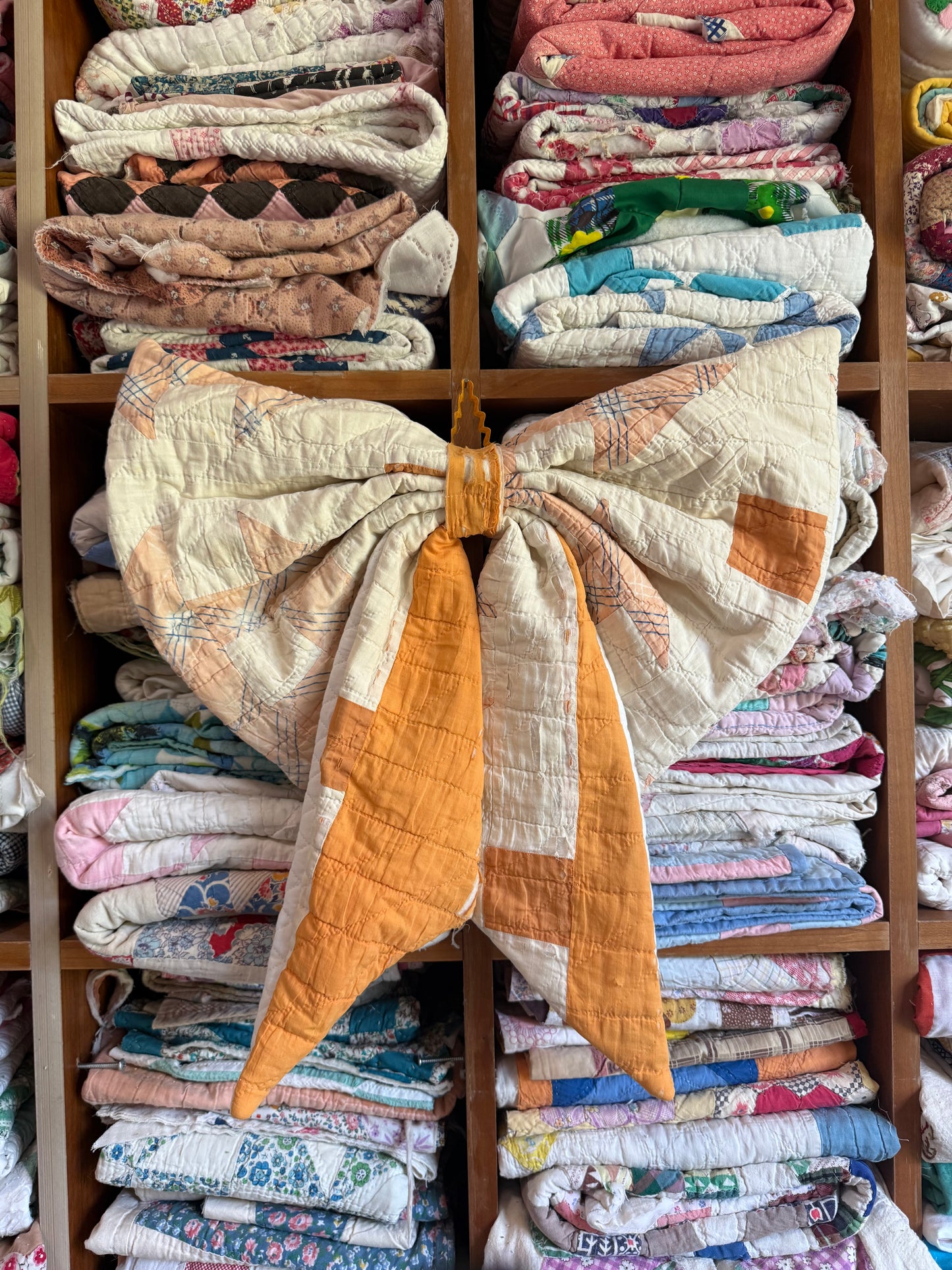 Orange + White Bow