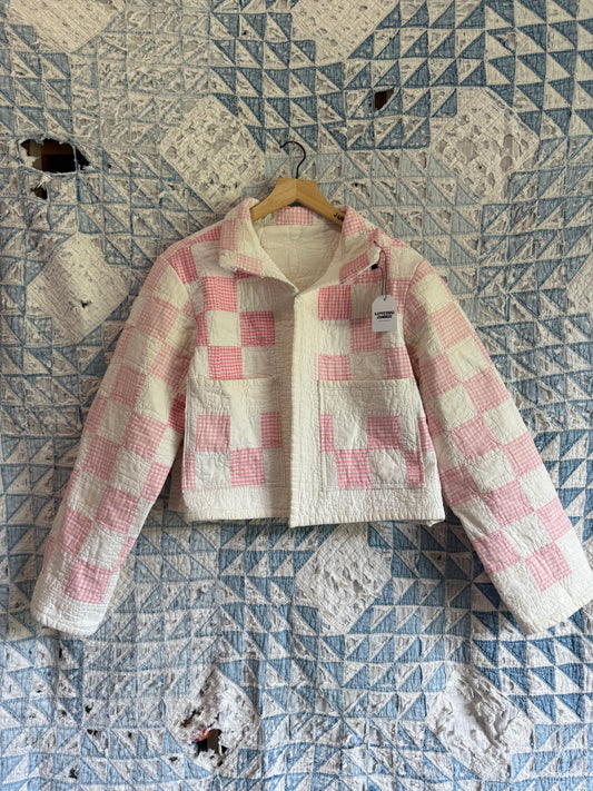Pink Gingham Quilt Jacket M/L