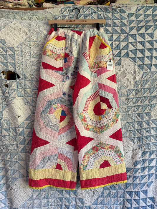 Red Patchwork Pants M/L