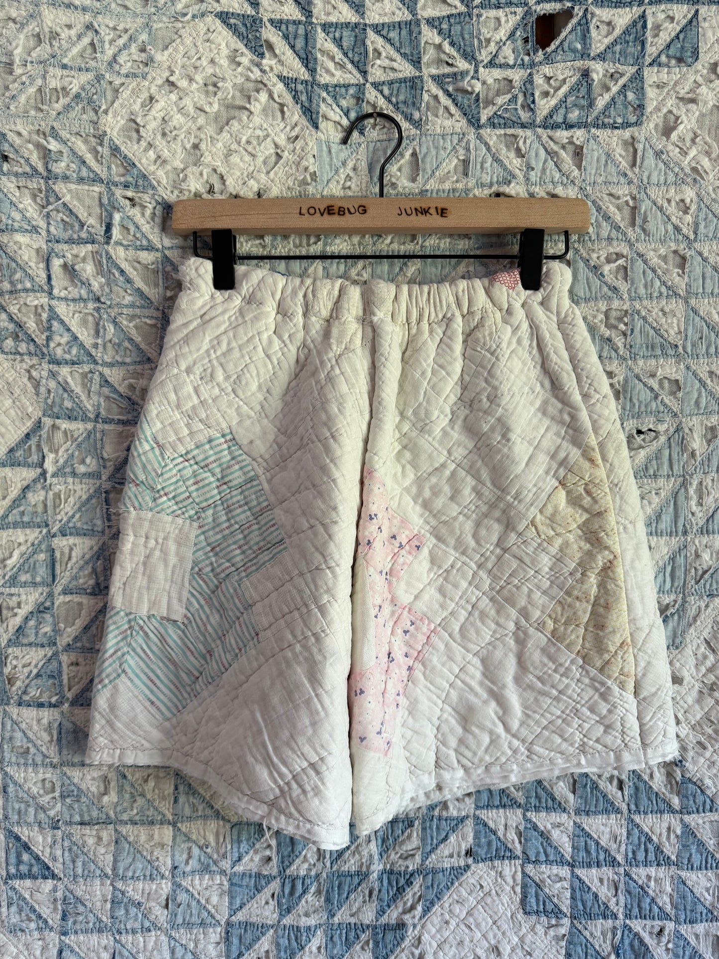 White Quilt Shorts