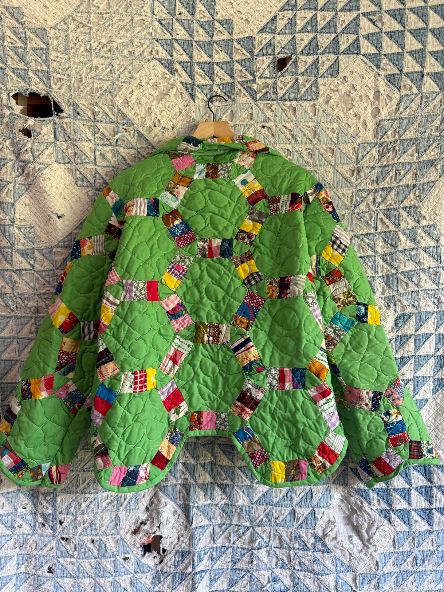 Green Honeycomb Quilt Jacket L/XL