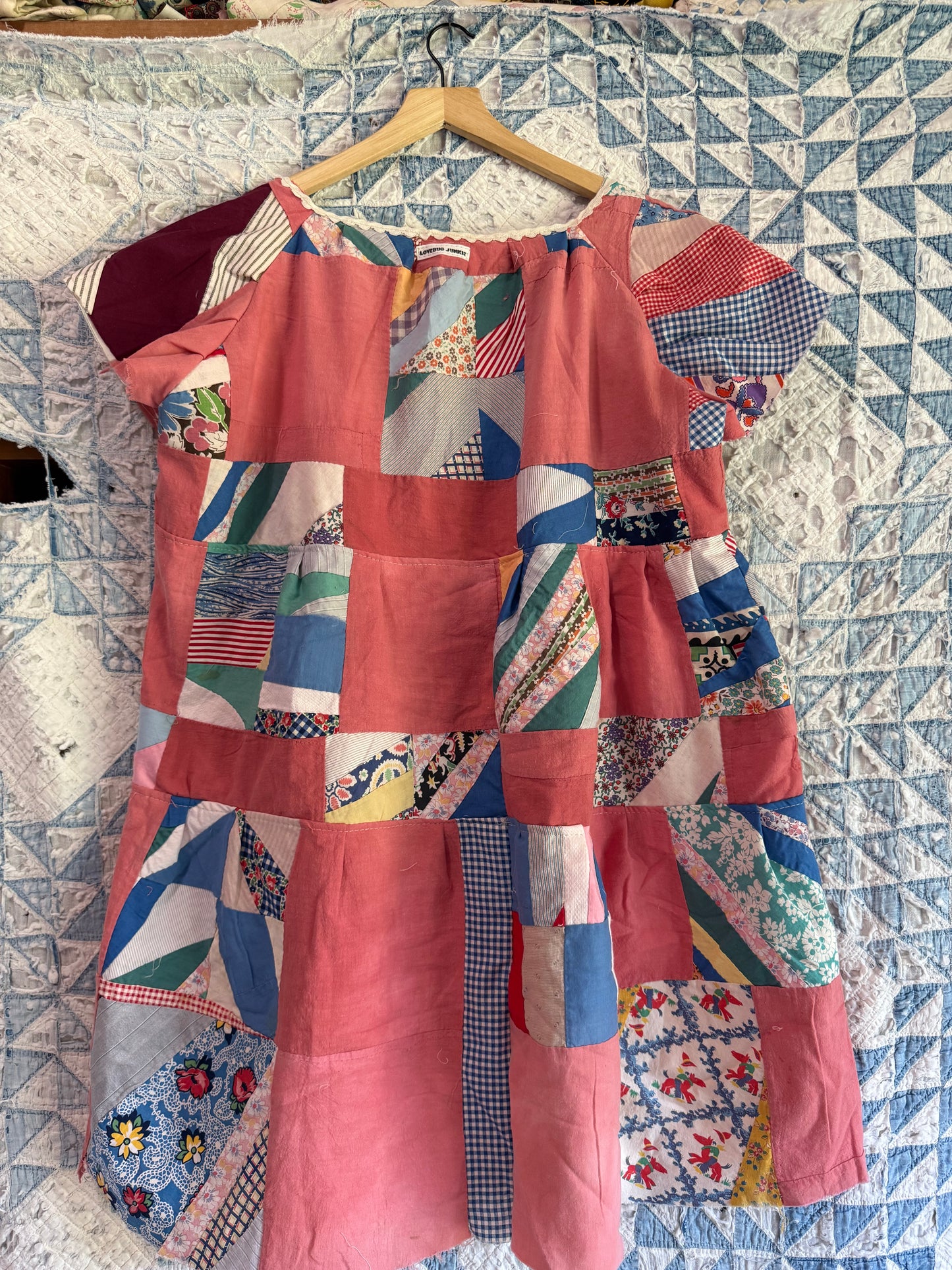 Pink Patchwork Babydoll Dress