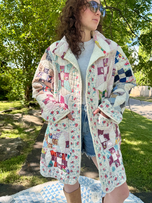 Patchwork Chore Quilt Jacket M/L