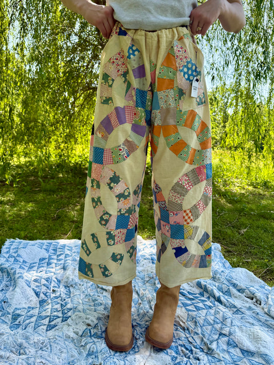 Quilt Top Double Wedding Ring Pants M/L